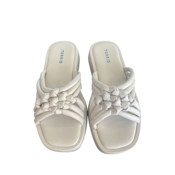 Plus Size - Braided Heel Sandal (WW) - Torrid NWOB Torrid Braided Chunky Platform Slide Sandals Bone White 8.5 WW